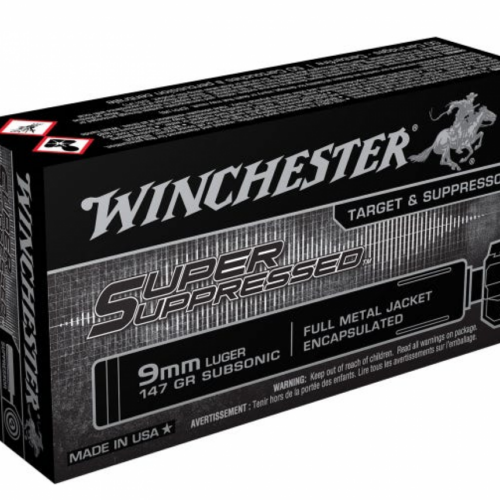Winchester Ammo Super Suppressed 9mm Luger Subsonic 147 gr (FMJ) 50 Bx - SUP9