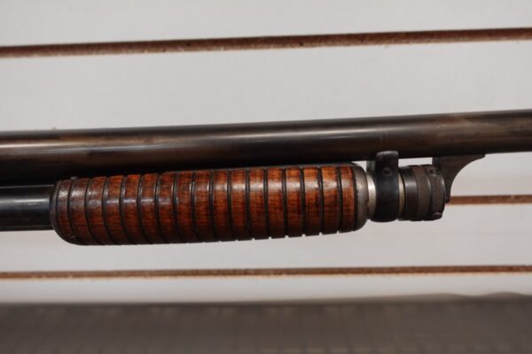 217191-9-__65834.jpg 1949 ITHACA MODEL 37 12 GA 2 3/4" FACTORY ENGRAVED GAME SCENE
