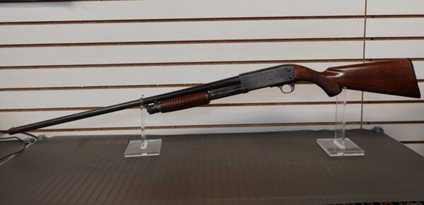 217191__31737.jpg 1949 ITHACA MODEL 37 12 GA 2 3/4" FACTORY ENGRAVED GAME SCENE