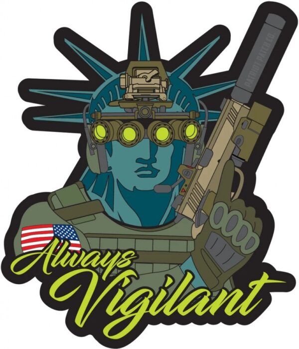 671072997057__55598.jpg Patriot Patch Company - Always Vigilant Liberty 2.0 - Patch 4" x 3.4"