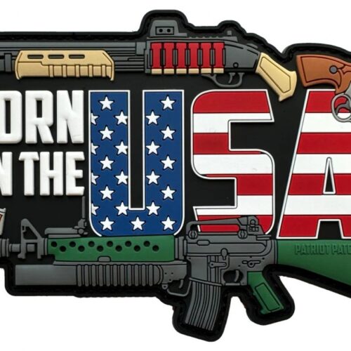 671072997088__72615.jpg Patriot Patch Company - Born in the USA - Patch 4" x 3"