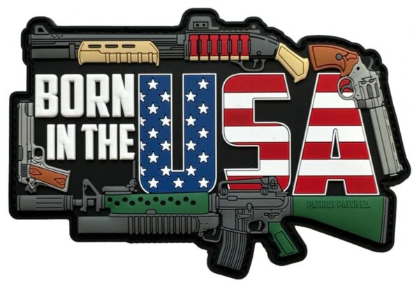671072997088__72615.jpg Patriot Patch Company - Born in the USA - Patch 4" x 3"