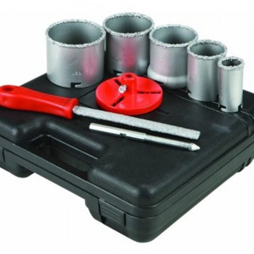 7952__28610.jpg Warrior 9-pc CARBIDE GRIT HOLE SAW SET 69068 1-1/4” to 3-1/4” Pilot Bit Case NEW