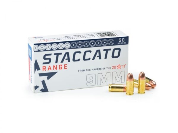 816781018253__73396.jpg Staccato 2011 Range 9mm Ammo 124 Grain Full Metal Jacket QTY 50 - 1-919LHA124FMJ-STAC