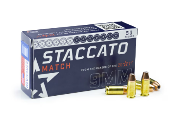 Staccato 2011 9mm Match 136gr OTM Ammunition 50rd Box 1-919-MATCH136-STAC-M-ECOM
