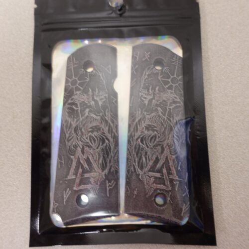 dsc02104__19639.jpg 1911 CUSTOM ENGRAVED BRUSHED ALUMINUM NORSE VIKING GRIPS