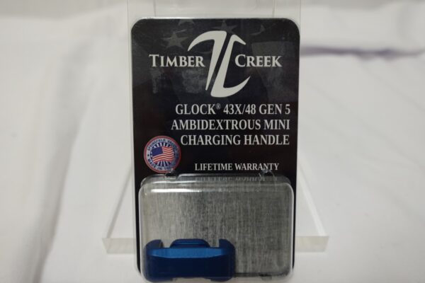 dsc03437__05717.jpg Timber Creek GLOCK AMBIDEXTROUS CHARGING HANDLE BLUE (Gen4 and Gen5 43X, 48, etc)