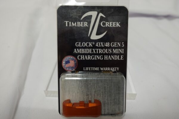 dsc03442__22155.jpg GLOCK AMBIDEXTROUS CHARGING HANDLE ORANGE (Gen4 and Gen5 43X, 48, etc)