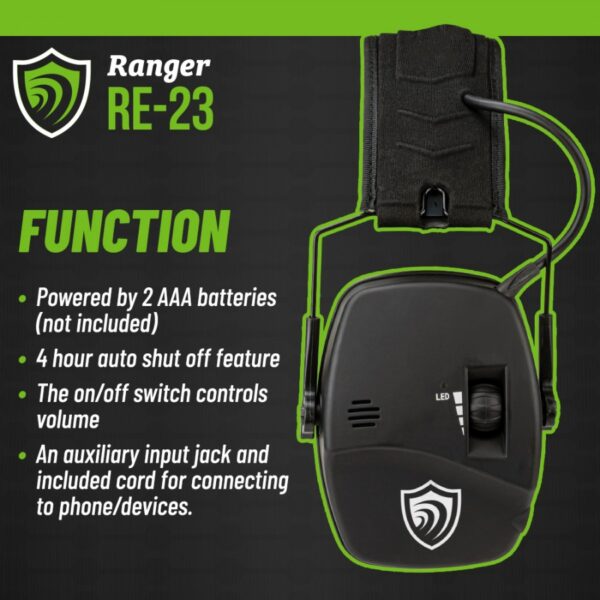 Otis Technology Earshield™ Ranger Electronic Pro Earmuff FG-ES23E-BK