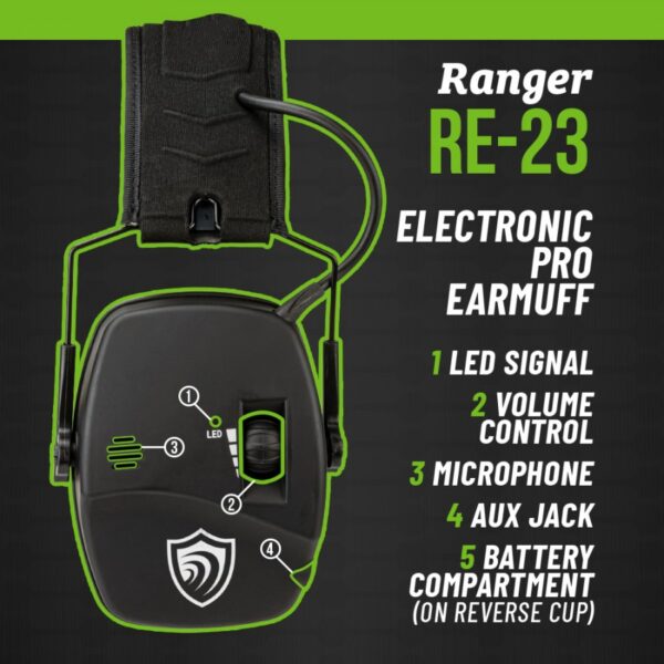 Otis Technology Earshield™ Ranger Electronic Pro Earmuff FG-ES23E-BK