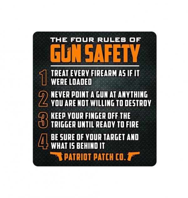 gun-safety__32011.jpg Patriot Patch Company - 4 Rules of Gun Safety Sticker - 2.75" x 3"