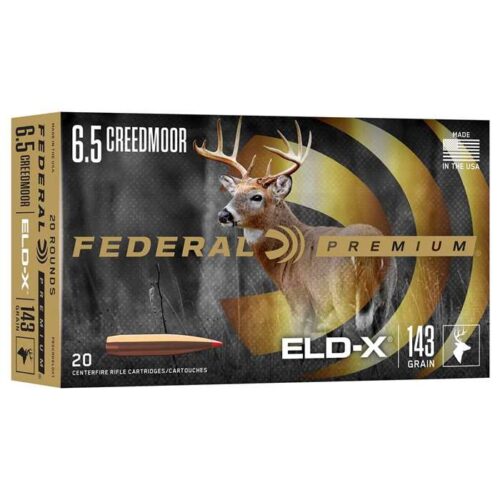 https-images.coreware.com-images-products-1050325-14288366__39179.jpg Federal Premium 6.5 Creedmoor Ammo 143 Grain ELD-X Polymer Tip - P65CRDELDX1