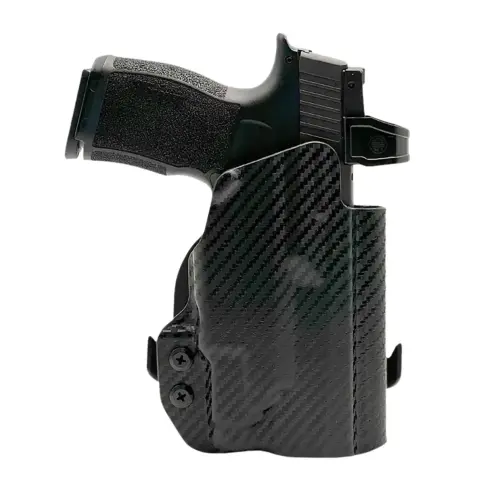 https-images.coreware.com-images-products-1142082-14345872__96183.webp Rounded Gear Paddle Holster OWB Black Carbon Fiber Kydex Fits Sig P365 Right Hand - SSRP365TLR7CFRHOWBPDL