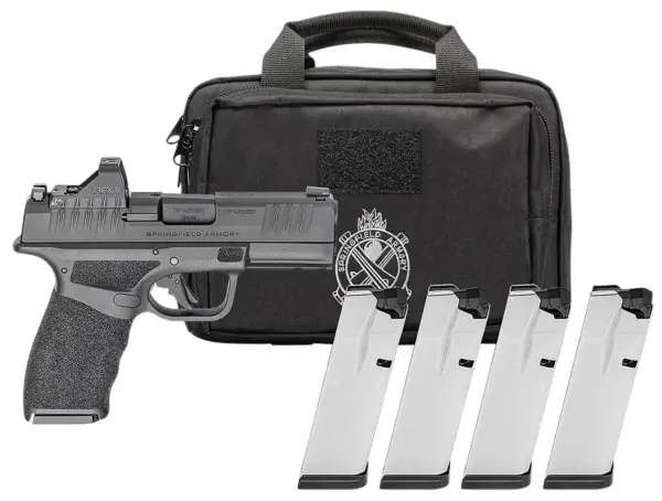 https-images.coreware.com-images-products-1154747-14352595__51263.webp Springfield Hellcat Pro OSP Gear Pac 9mm 3.8" Barrel 15/17-Rnds w/ Viridian RFX11, 4 Mags
