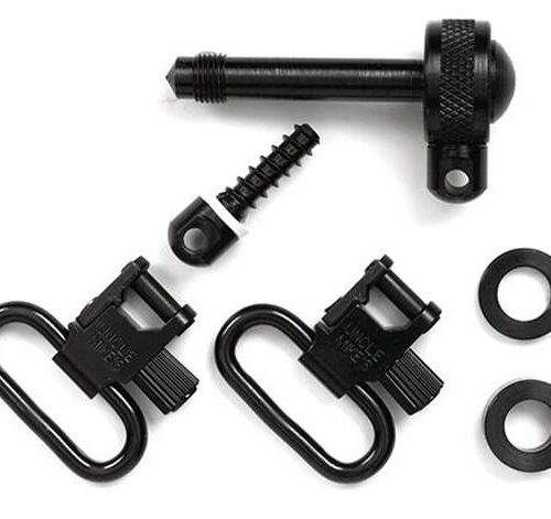 Uncle Mike's Quick Detach Sling Swivel Set Rem 7400/Model 4 1" Steel Black