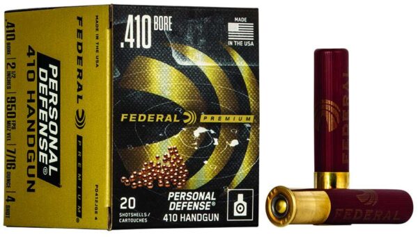 https-images.coreware.com-images-products-18878-14250808__95722.jpg Federal Ammunition Premium Personal Defense 410 Bore 2.5" 7/16 oz 4 Shot 20 Bx PD412JGE4