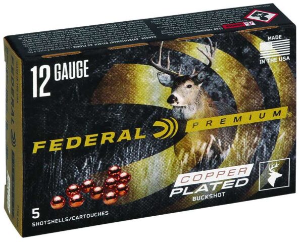 https-images.coreware.com-images-products-20940-14250805__89001.jpg Federal Ammunition Buckshot 12 Gauge 3" 10 Pellets 000 Buck Shot 5Rounds P158000