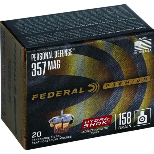 https-images.coreware.com-images-products-20951-14250845__66341.jpg Federal Premium Personal Defense 357 Mag 158 gr Hydra-Shok JHP 20 Bx P357HS1