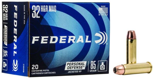https-images.coreware.com-images-products-21293-14250924__43686.jpg Federal Ammunition Personal Defense 32 H&R Mag 85 gr Jacketed Hollow Point (JHP) 20 Bx C32HRB