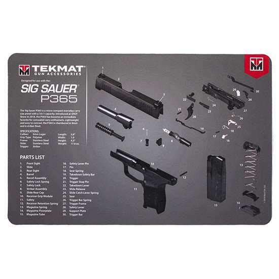 https-images.coreware.com-images-products-259844-14242494__29774.jpg TEKMAT R17SIG9365 Sig Sauer P365 Cleaning Mat P365 Diagram 17"