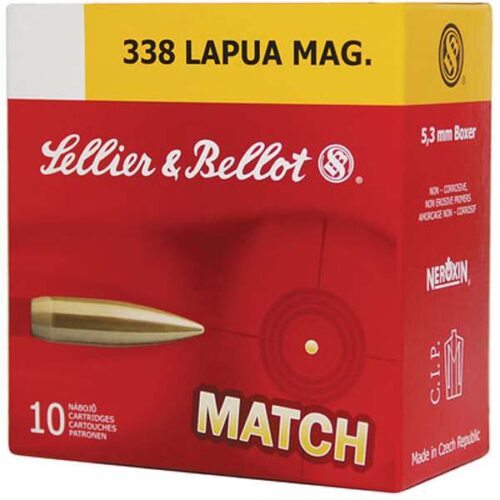 https-images.coreware.com-images-products-26459-14255068__08772.jpg Sellier & Bellot Rifle 338 Lapua Mag 300 gr Hollow Point Boat Tail (HPBT) 10 Bx SB338LMB