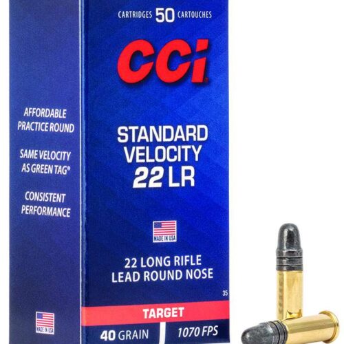 CCI Standard Velocity .22 LR 40-Grain 50-Rounds Brass Casings LRN Projectiles