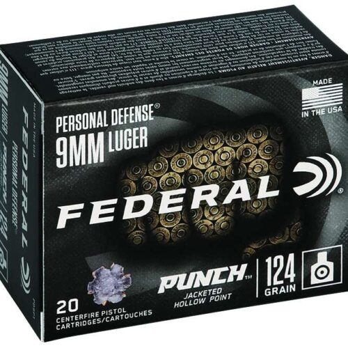 https-images.coreware.com-images-products-348762-14251408__64633.jpg Federal Premium Punch 9MM 124Gr - JHP, 20 Round Box
