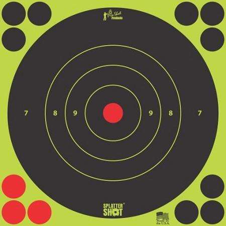 Pro-Shot 8BGREEN6PK SplatterShot Self-Adh 8" Bullseye 6 Per Pack
