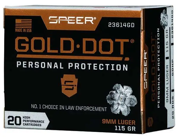 https-images.coreware.com-images-products-36727-14250355__44116.webp Speer Ammo Gold Dot Personal Protection 9mm 115 gr JHP 20 Bx - 23614GD
