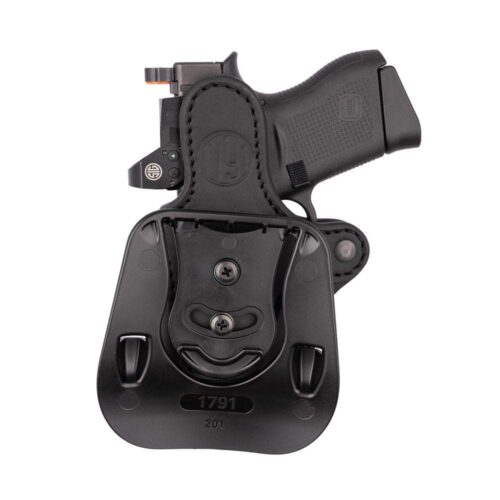 1791 Gunleather Paddle Black Leather, Right Hand Holster - ORPDHCSBLR