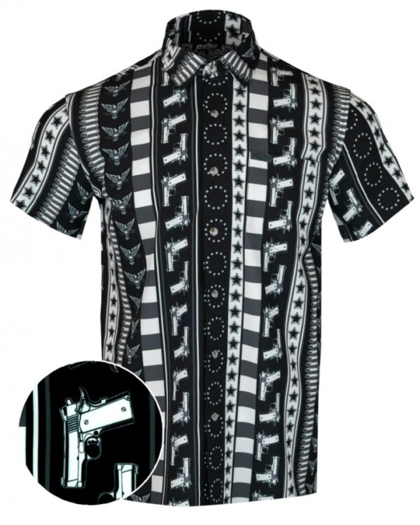 independence-black-white__46852.jpg Retro Rifle Independence Black White Button Down