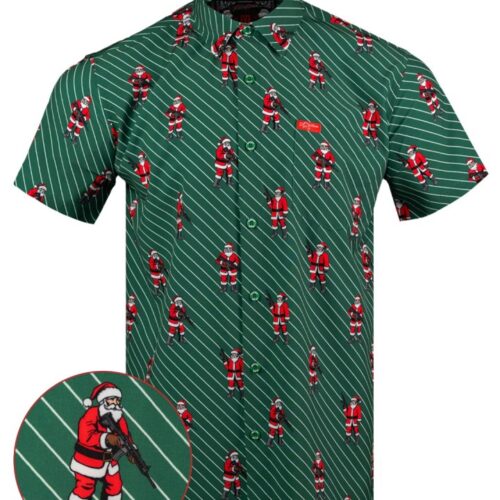 RETRO RIFLE TACTICAL NIGHT SANTA HOLIDAY BD GREEN RED WHITE