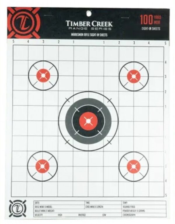 rifle-timber-creek-target__34231.jpg Timber Creek Marksman Rifle Sight-in Targets 100yd MOA 10" 15 Targets