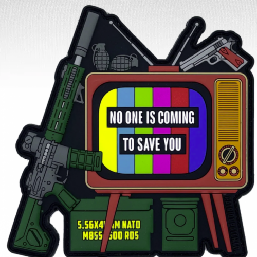 screenshot-2025-06-19-115656__84459.png Patriot Patch Company -No One Is Coming To Save You - Patch 3"x3"