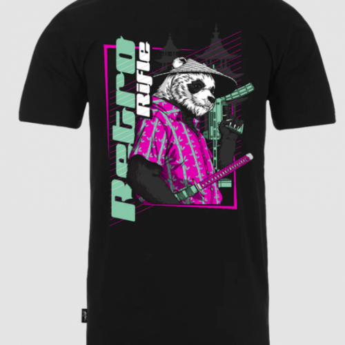 RETRO RIFLE PANDA BLACK TEE