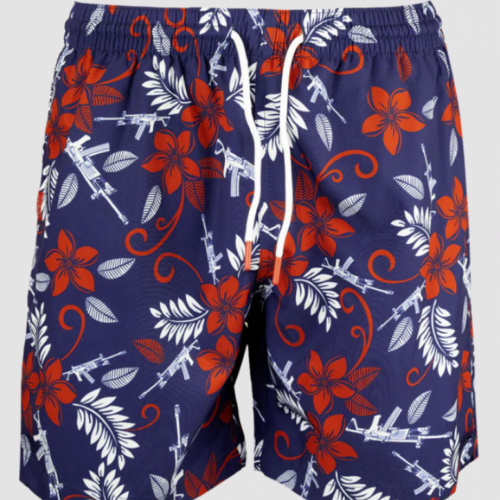 RETRO RIFLE PATRIOTIC HAWAIIAN SHORTS