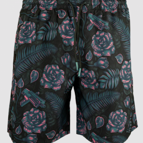 RETRO RIFLE SHOTGUN SAFARI V2 TEAL SHORTS