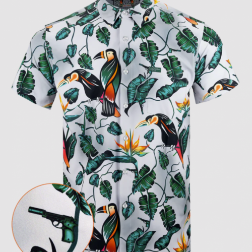 RETRO RIFLE TWO-CANS BUTTON DOWN