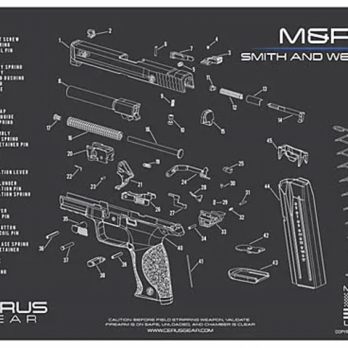 screenshot-2025-08-29-161436__94545.png Cerus Gear Cleaing Mat S&W M&P SHIELD SCHEMATIC; Charcoal Gray/Cerus Blue