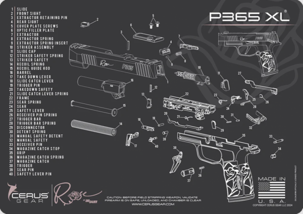 screenshot-2025-09-02-124235__07160.png CERUS GEAR CLEANING MAT SIG SAUER® Rose P365 Schematic Charcoal Gray / ROSE
