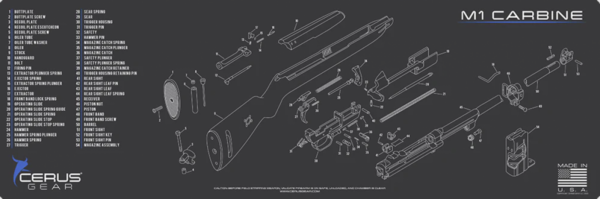 screenshot-2025-09-03-120012__94875.png CERUS GEAR CLEANING MAT M1 CARBINE SCHEMATIC RIFLE; CHARCOAL GRAY /CERUS BLUE