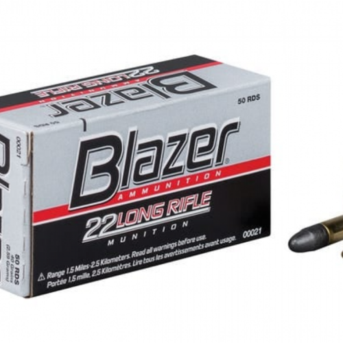 CCI  Blazer High Velocity Ammo Brass .22 LR 40-Grain 50-Rounds LRN - 0021 1235 FPS