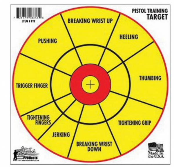 Pro-Shot Pistol Diagnostic Training Target Bullseye 12" 6PK #106367