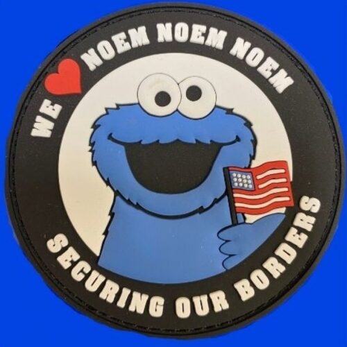 we-love-noem-securing-our-boarders__27012.jpg WE LOVE NOEM NOEM NOEM SECURING OUR BORDERS 3" PVC VELCRO PATCH